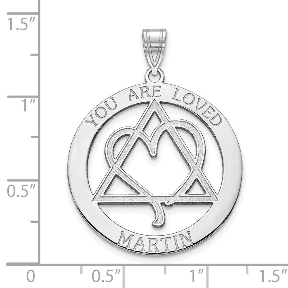 10k White Gold YOU ARE LOVED Adoption Pendant