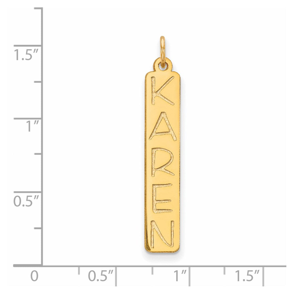 14k Yellow Gold Large Garfield Font Bar Charm