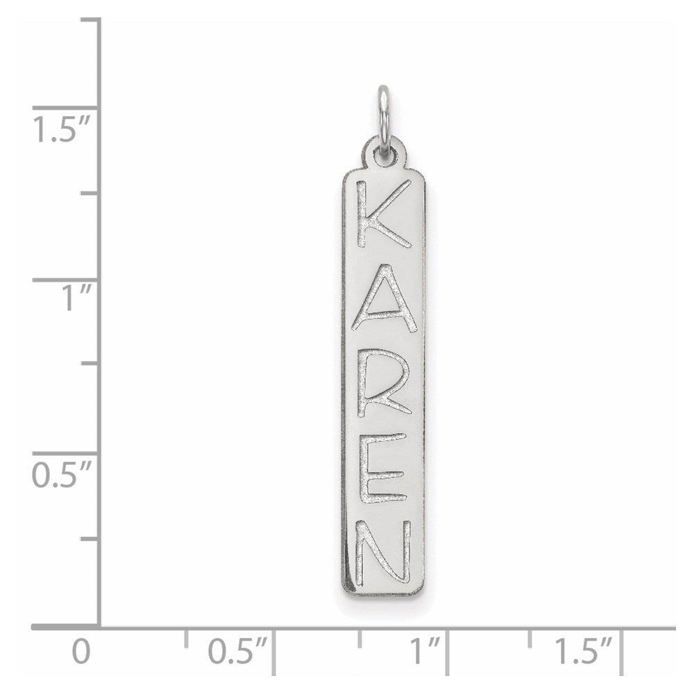 14k White Gold Large Garfield Font Bar Charm