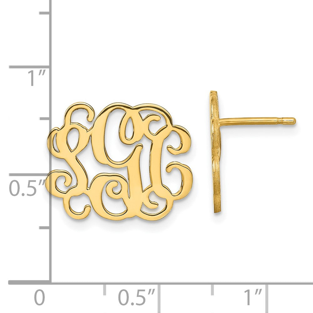 Sterling Silver/Gold-plated Monogram Post Earrings