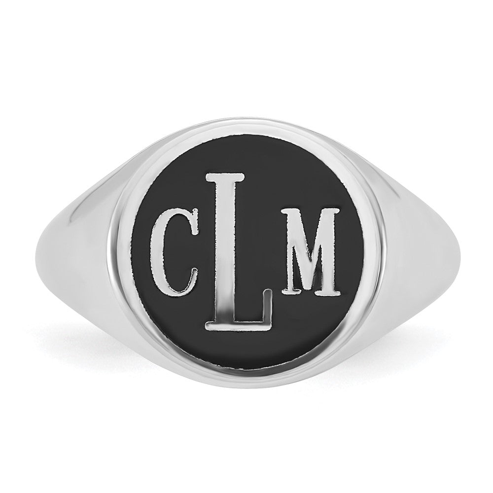 10k White Gold with Epoxy Monogram Ring