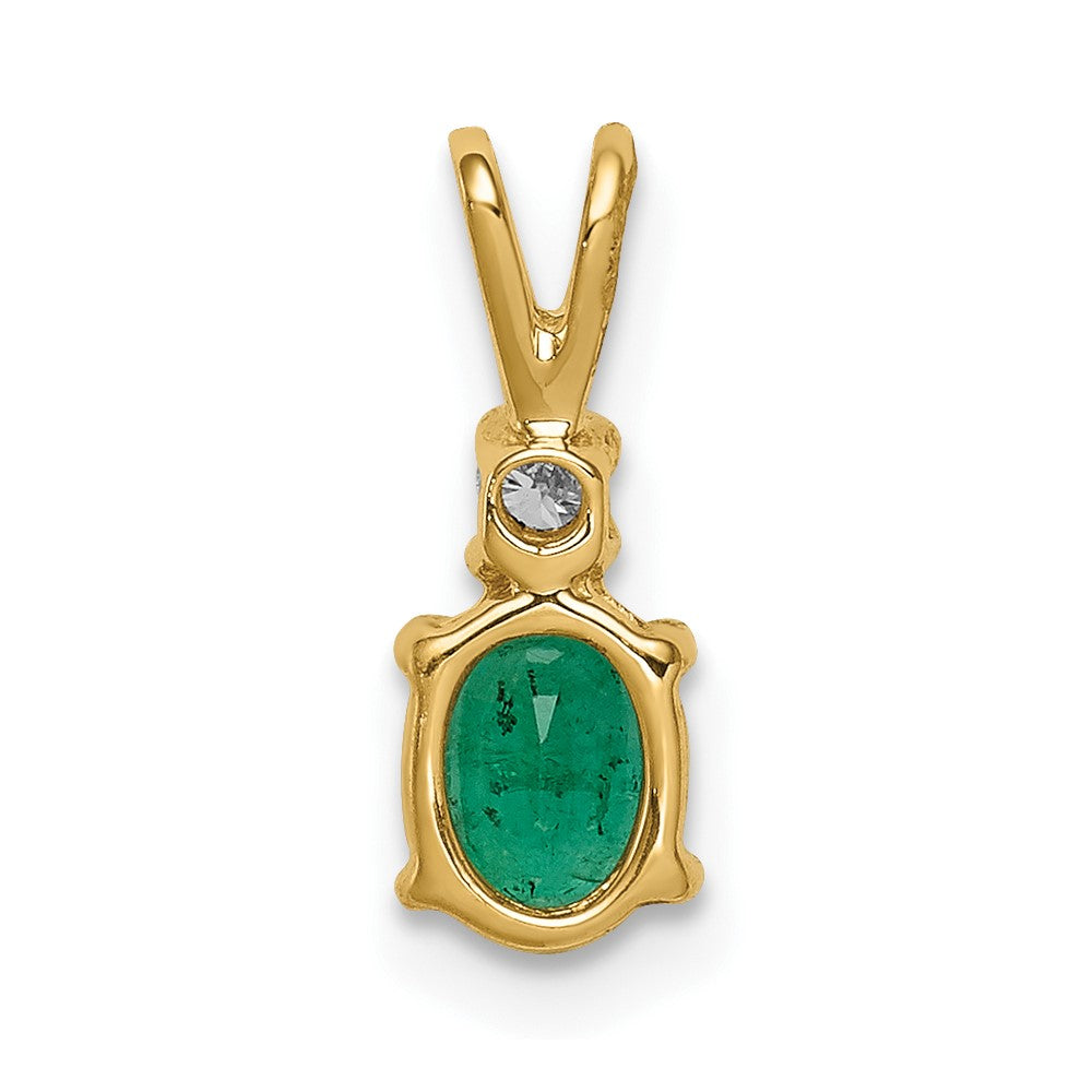 14k Emerald Diamond pendant