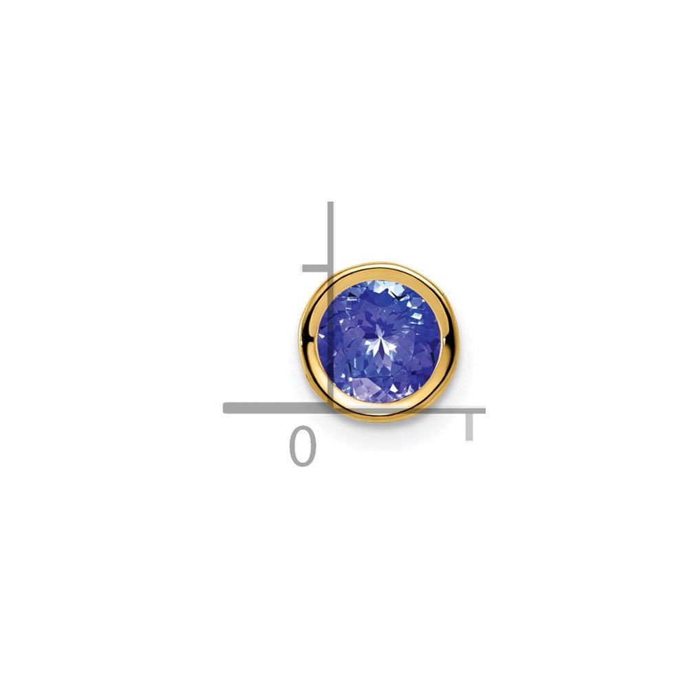 14k 6mm Tanzanite bezel pendant