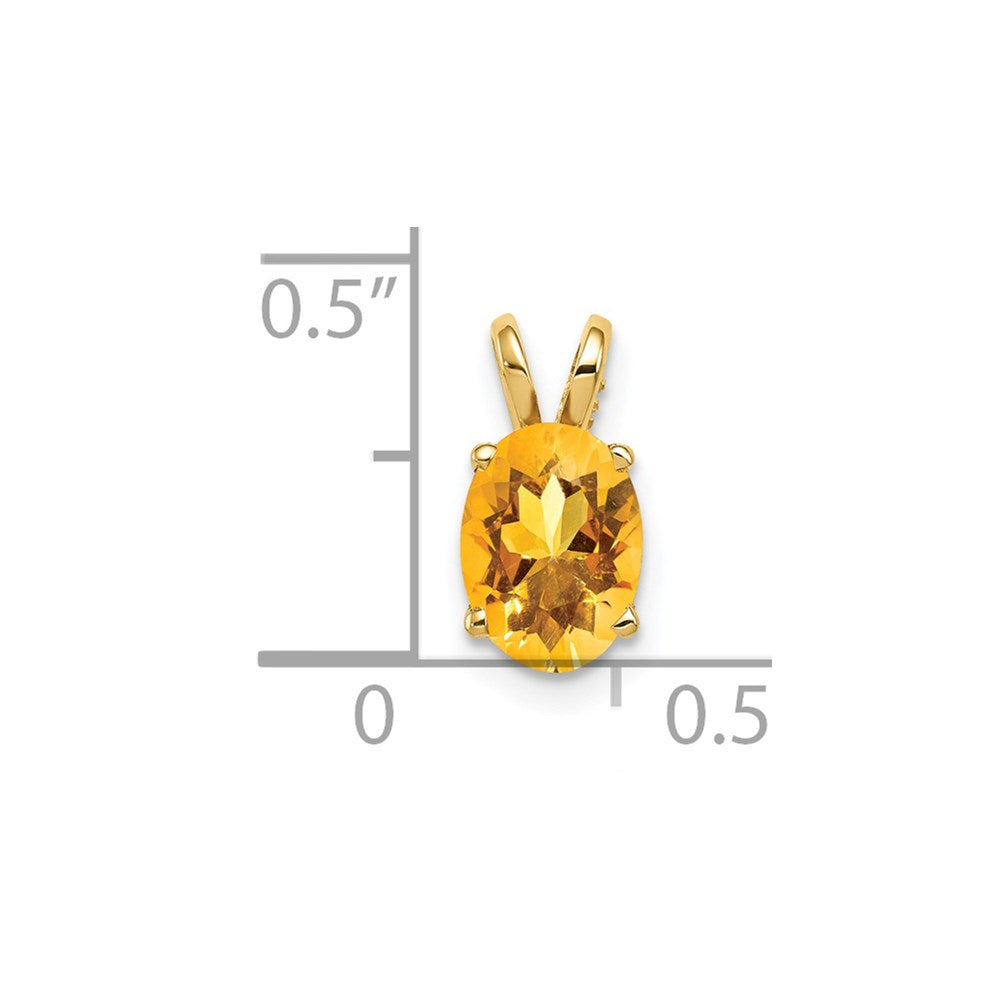 14k 8x6mm Oval Citrine pendant