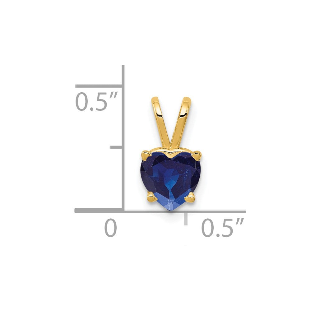 14k 6mm Heart Sapphire pendant