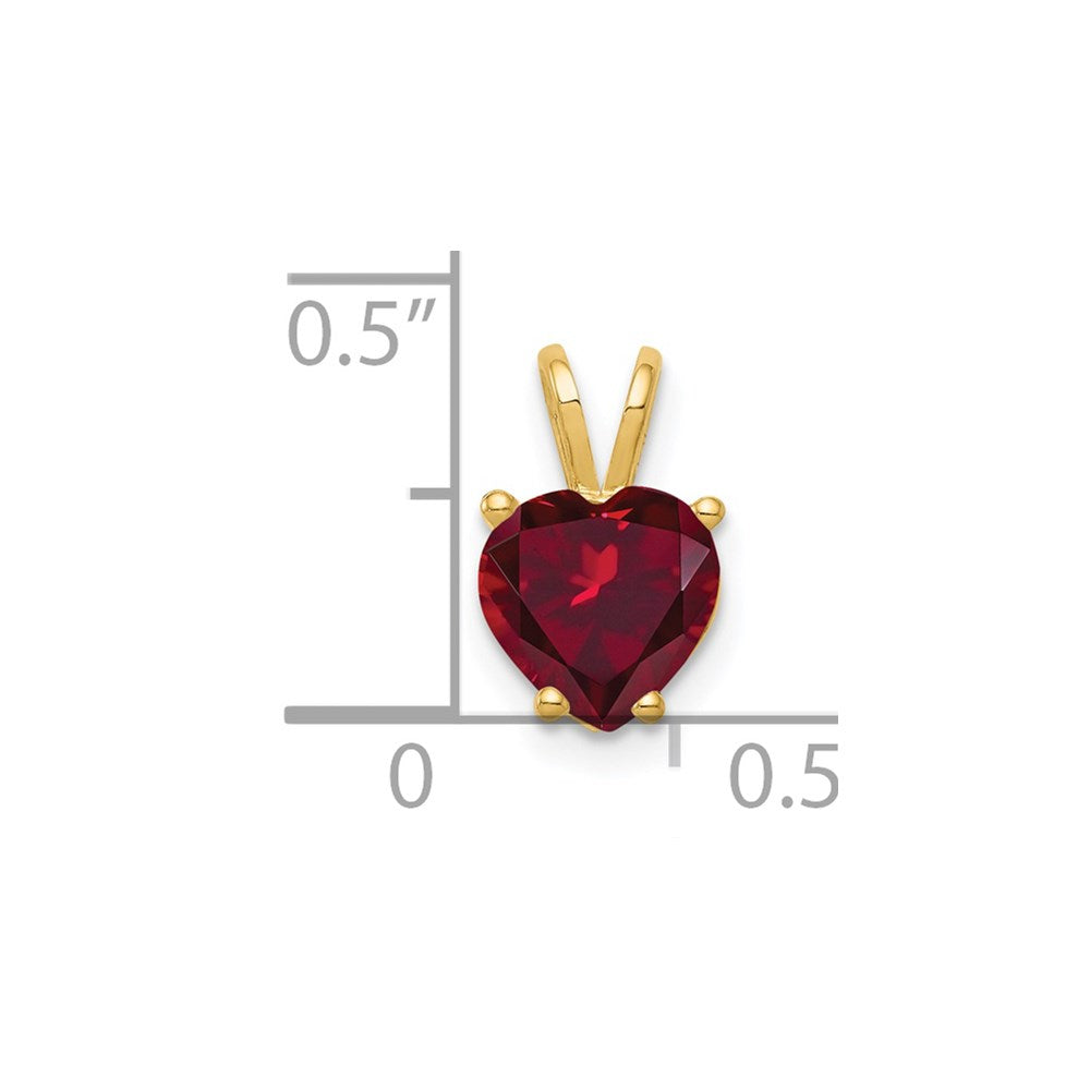 14k 7mm Heart Created Ruby pendant