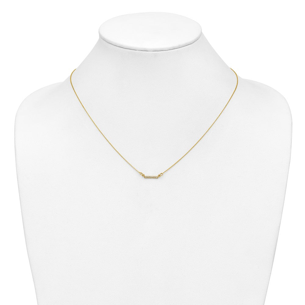 14ky Diamond Tiny Bar Necklace