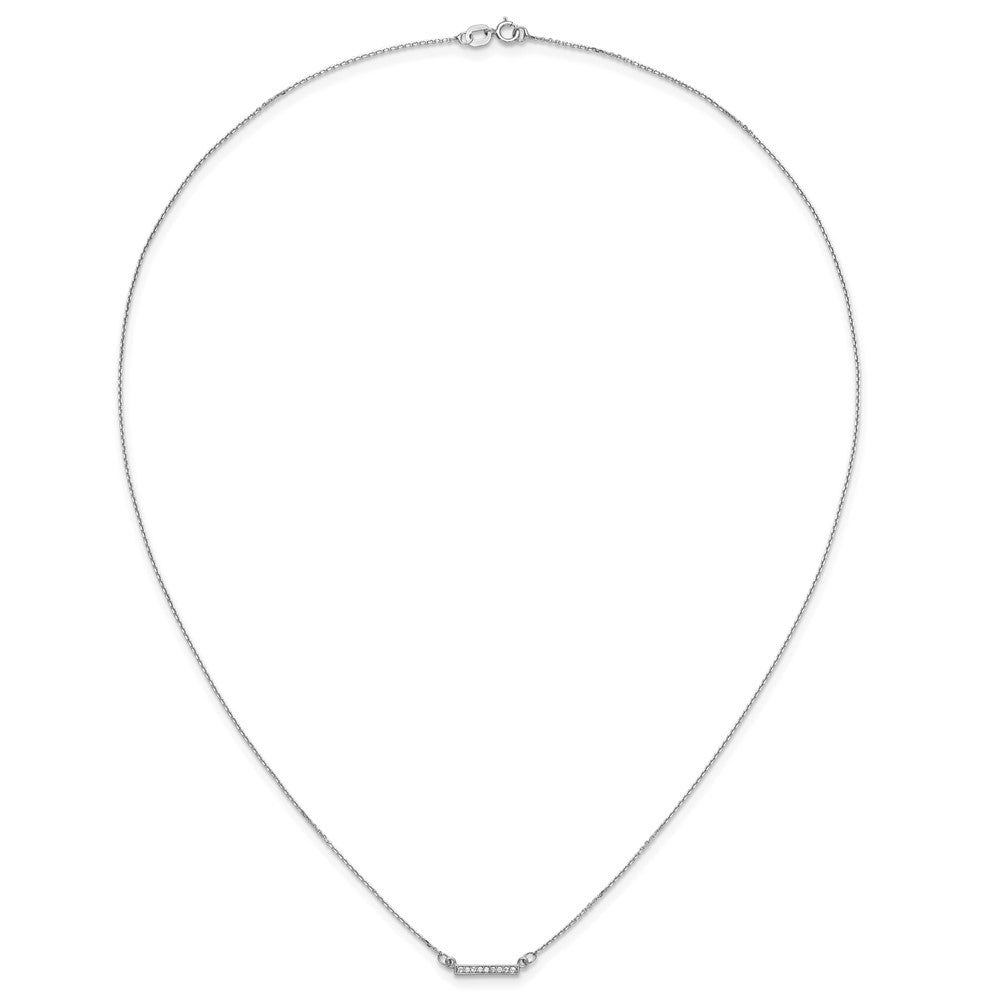 14k White Gold Diamond Tiny Bar Necklace