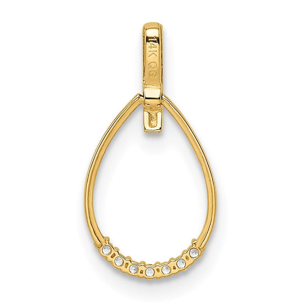 14k CZ Teardrop Pendant