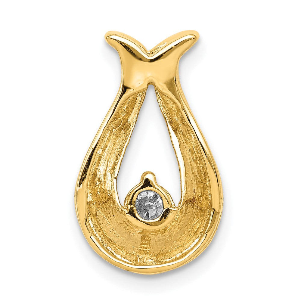 14k 3.4mm AAA Diamond Teardrop Shape Chain Slide