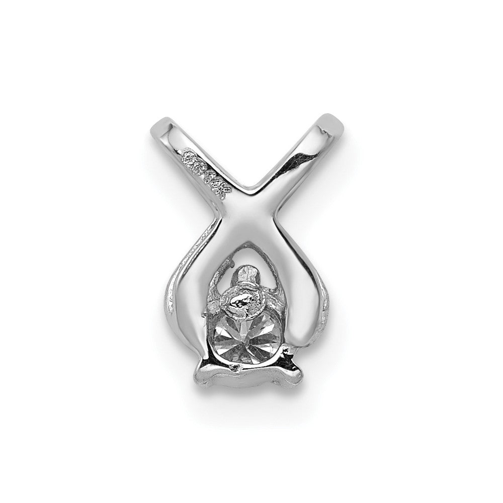 14k White Gold 2.9mm AA Diamond Chain Slide