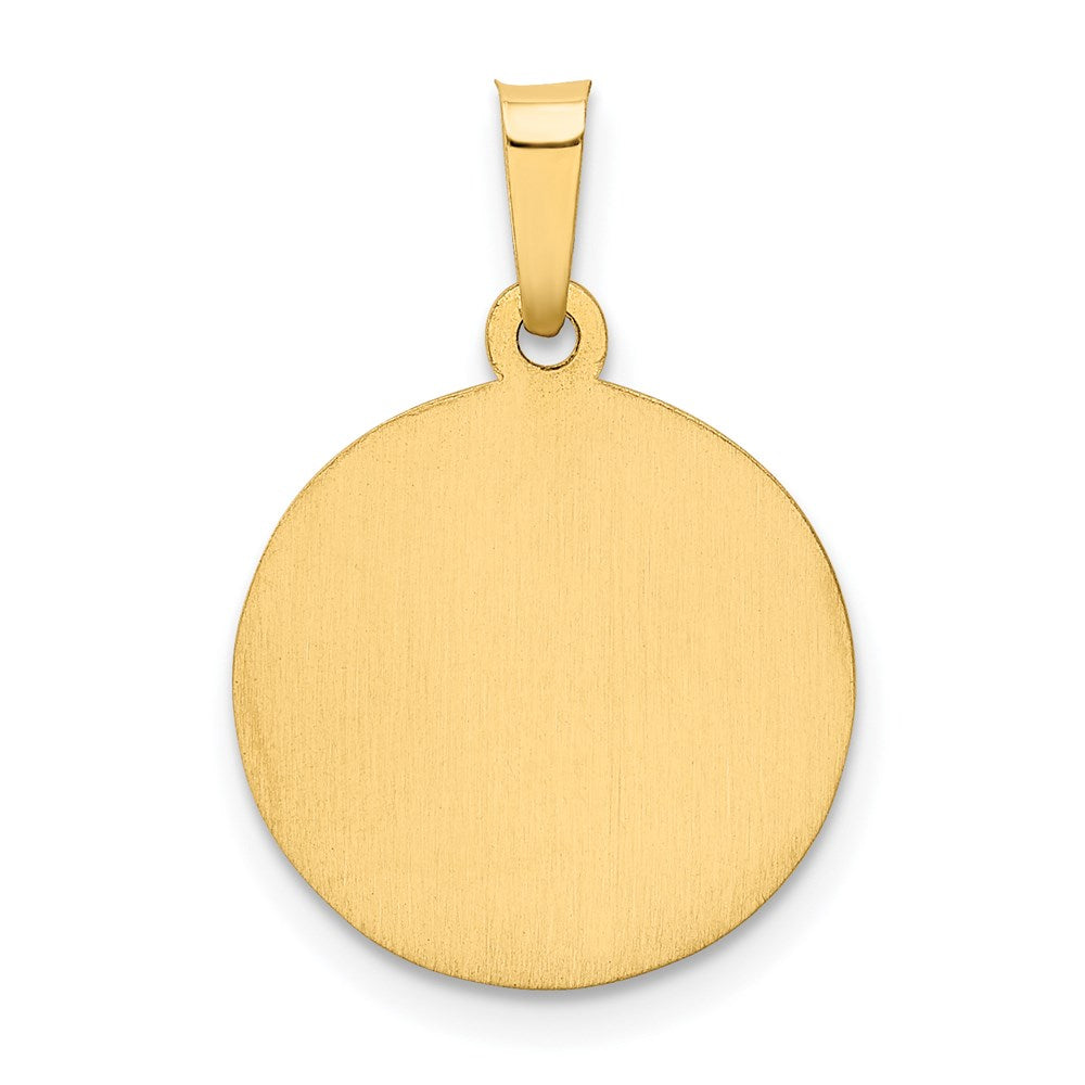 14k Polished and Satin Our Guadalupe Medal Hollow Pendant