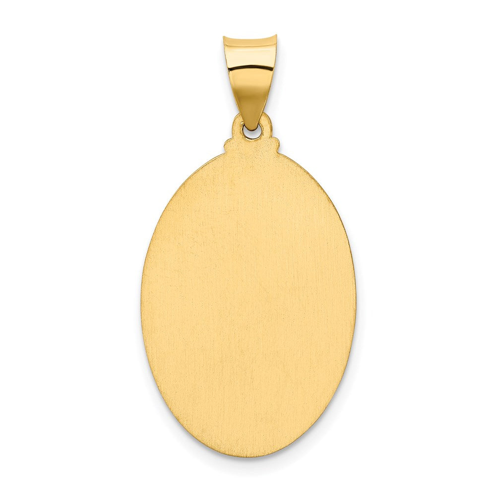 14k Polished and Satin Our Guadalupe Medal Hollow Pendant
