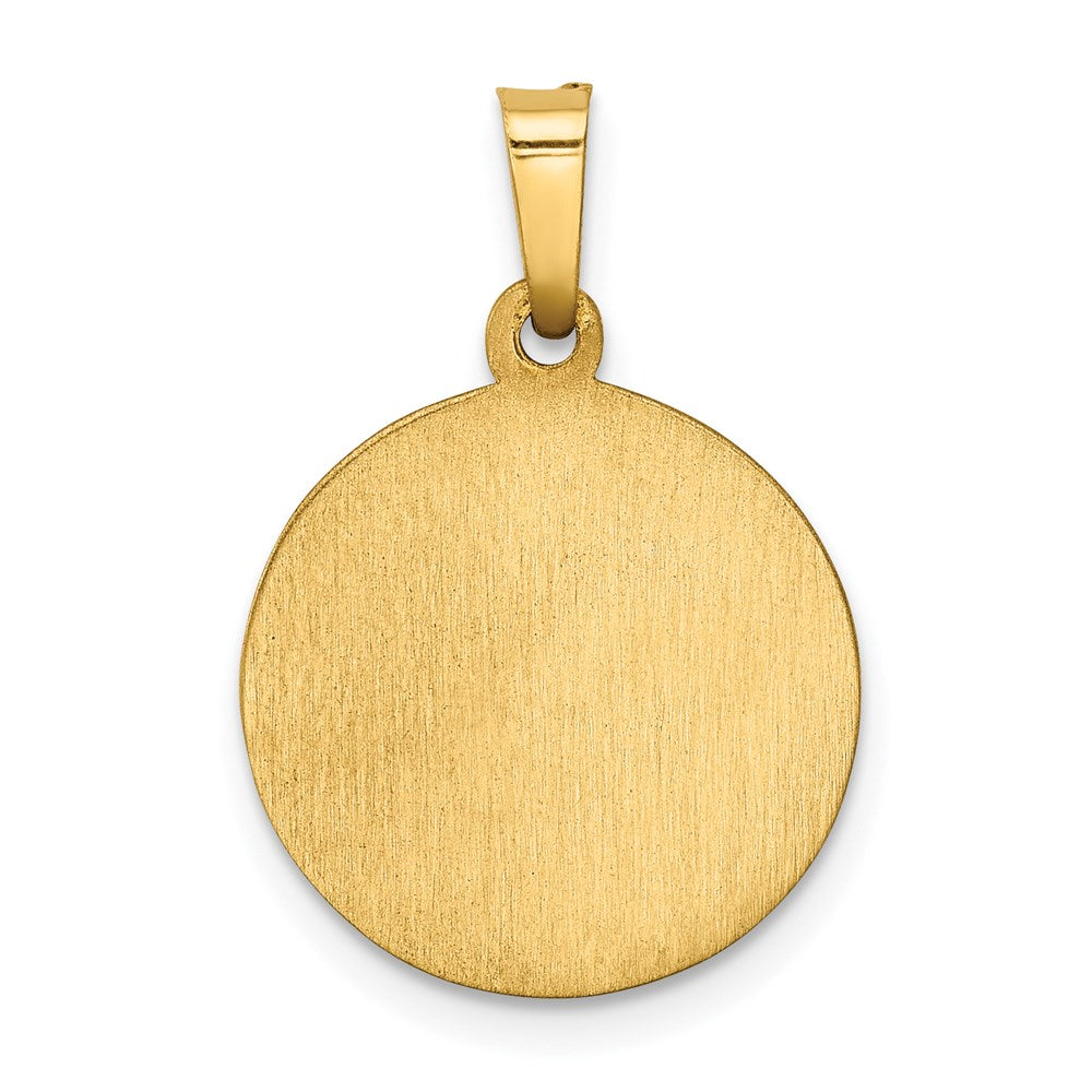 14k Polished and Satin Our Fatima Medal Hollow Pendant