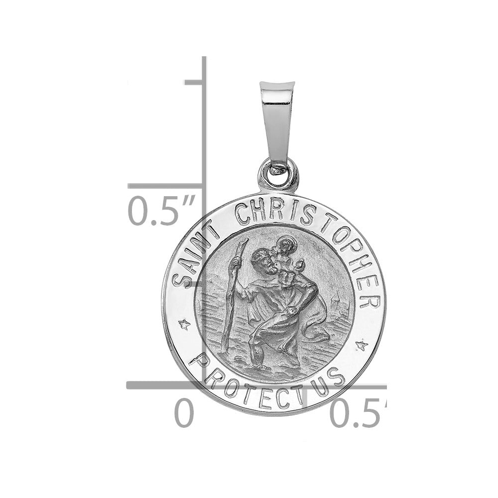 14k White Gold Saint Christopher Medal Charm