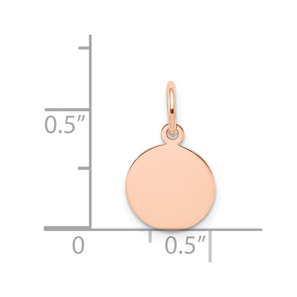 14k Rose Gold Plain .013 Gauge Circular Engraveable Disc Charm