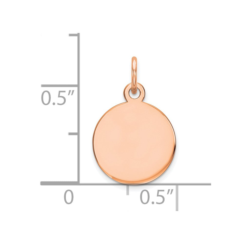 14K Rose Gold Round Disc Charm