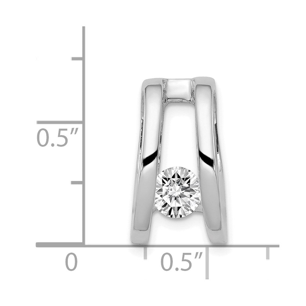 14k White Gold AAA 5.25mm Diamond Slide