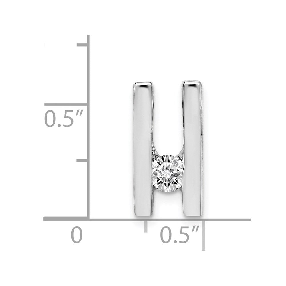 14k White Gold A 4.1mm Diamond Slide