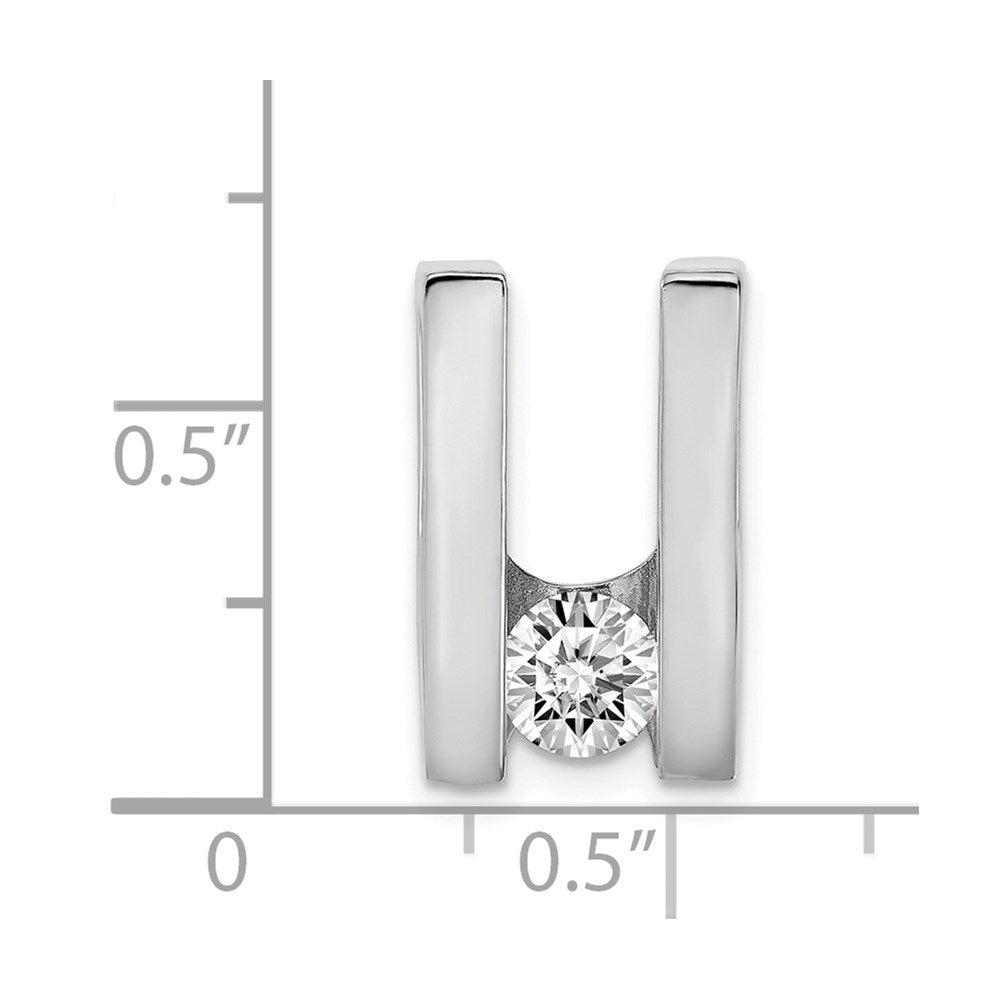 14k White Gold AAA 5.25mm Diamond Slide