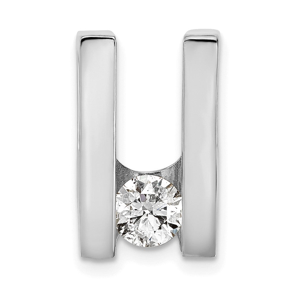 14k White Gold A 5.25mm Diamond Slide