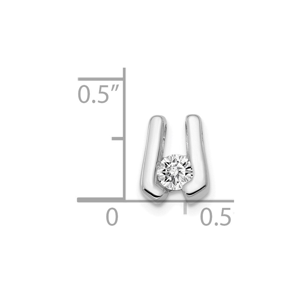 14k White Gold AAA 3.75mm Diamond Slide