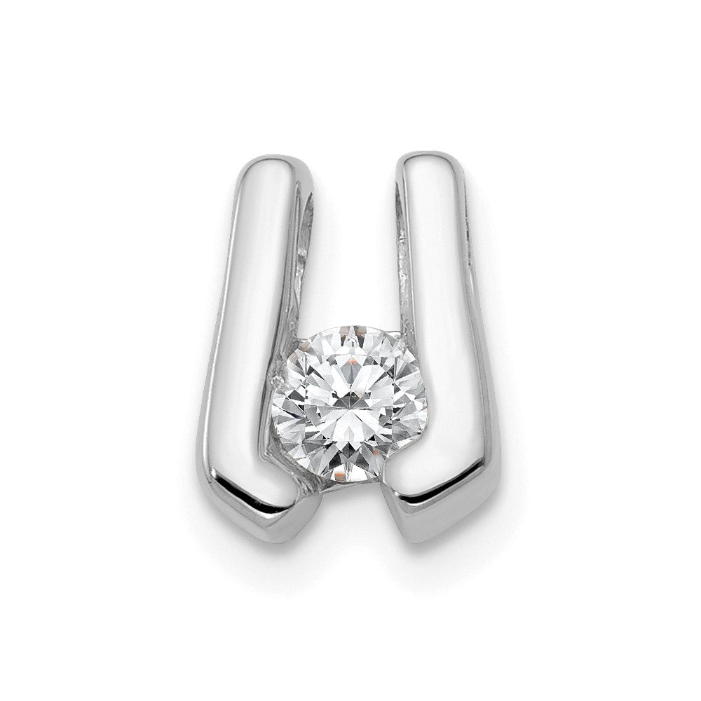 14k White Gold AA 3.75mm Diamond Slide