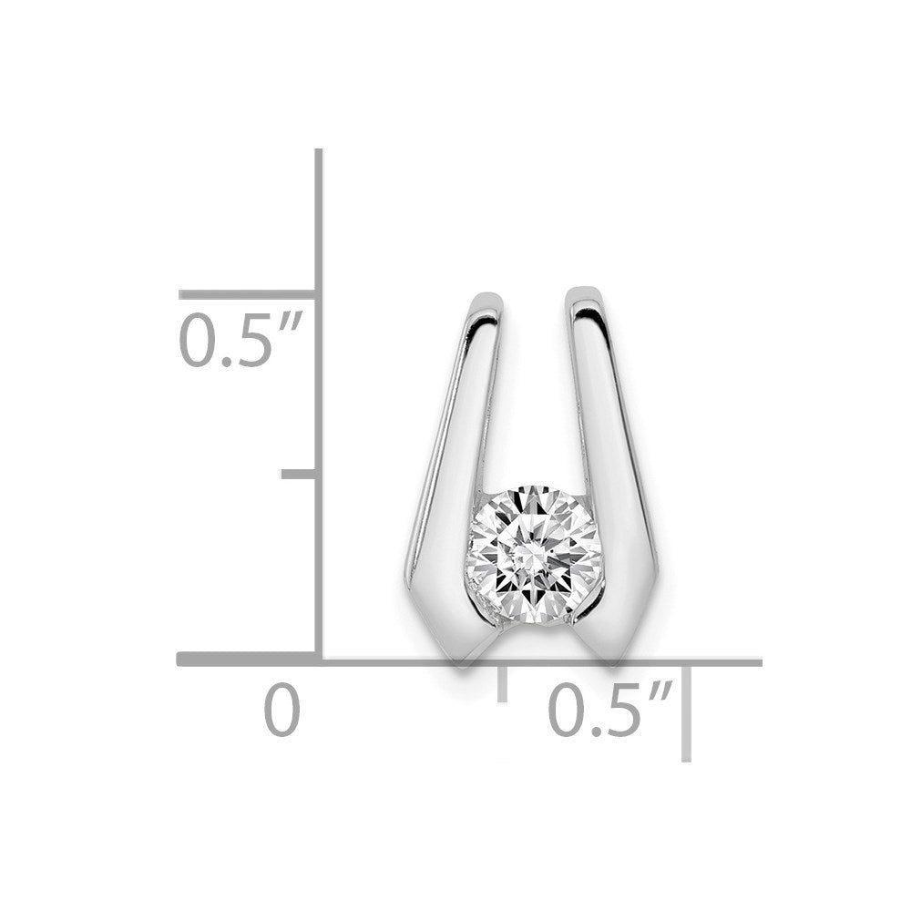 14k White Gold AAA 4.5mm Diamond Slide