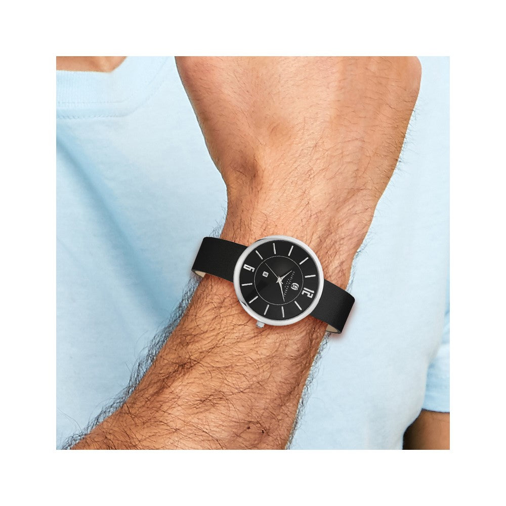 Charles Hubert Stainless Steel Black Dial Round Quartz Watch