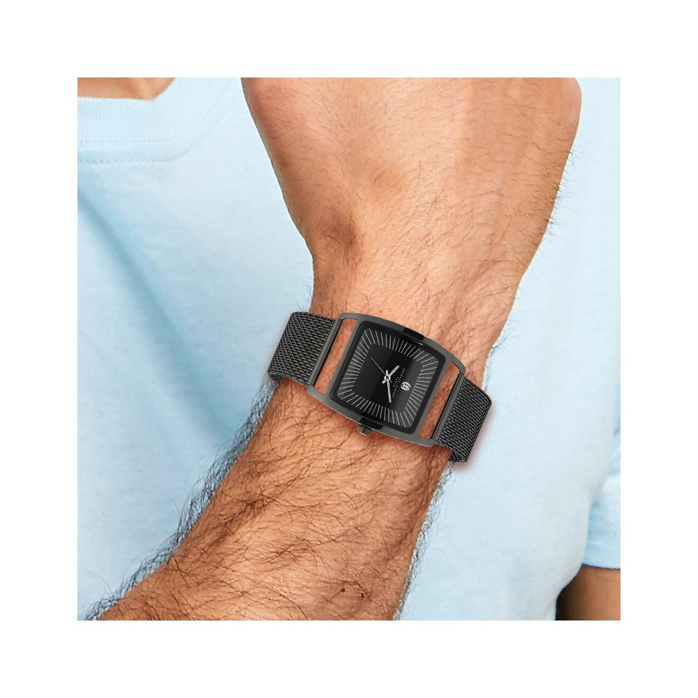 Charles Hubert Black IP-plated Stainless Steel Milanese Band Watch