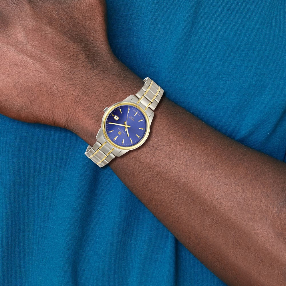 Mens Charles Hubert Two-Tone Titanium 40mm Blue Dial Watch