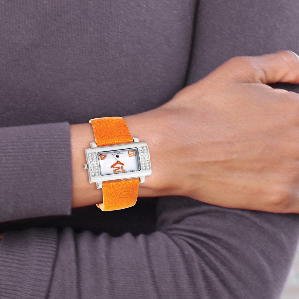 Ladies Charles Hubert Stainless Orange Leather 40x23mm Watch