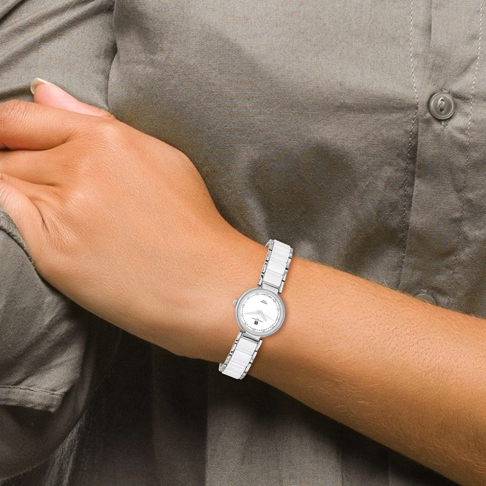 Ladies Charles Hubert Titanium & Ceramic White Dial Watch