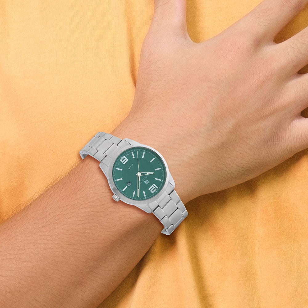 Charles-Hubert Stainless Steel Green Dial with Date Watch