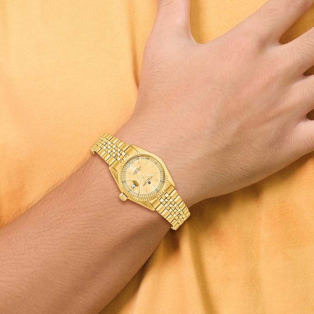 Mens Charles Hubert IP-plated Gold-tone Dial Watch