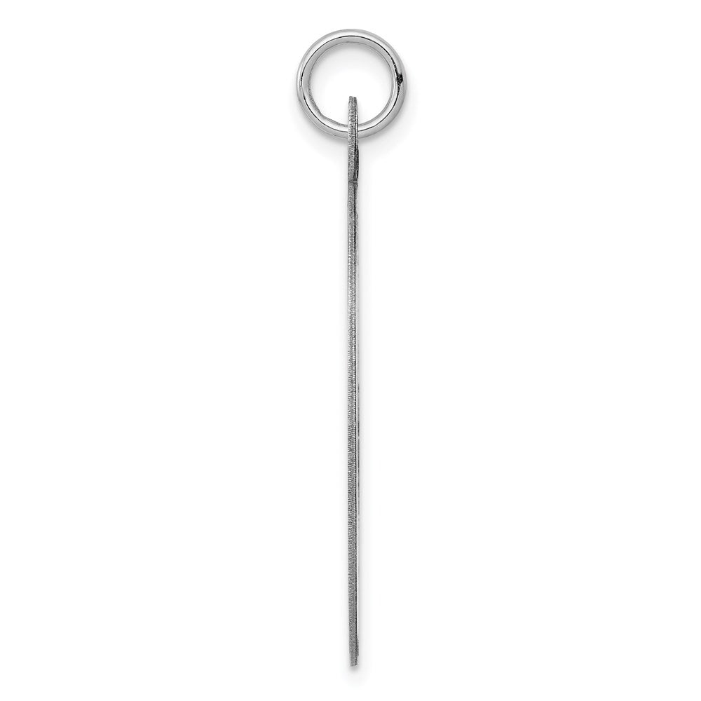 14k White Gold Plain .018 Gauge Oval Engravable Disc Charm