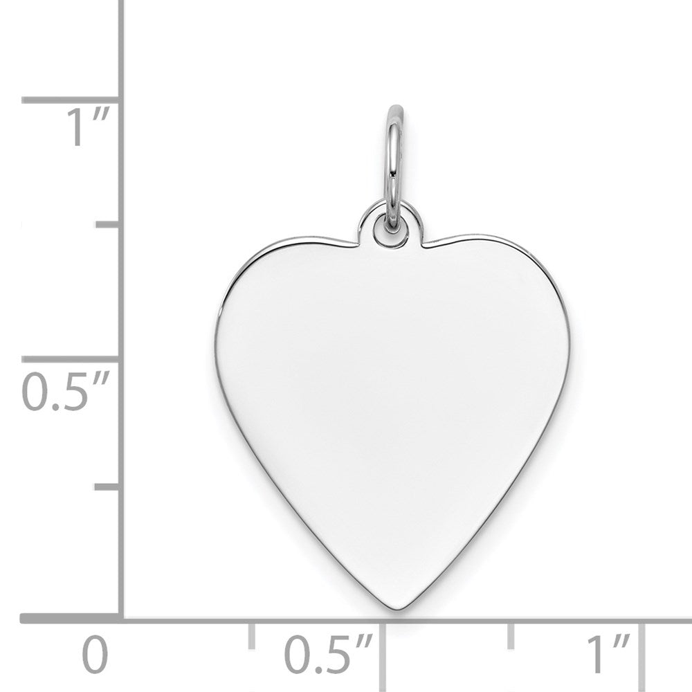 14k White Gold Plain .011 Gauge Engravable Heart Charm