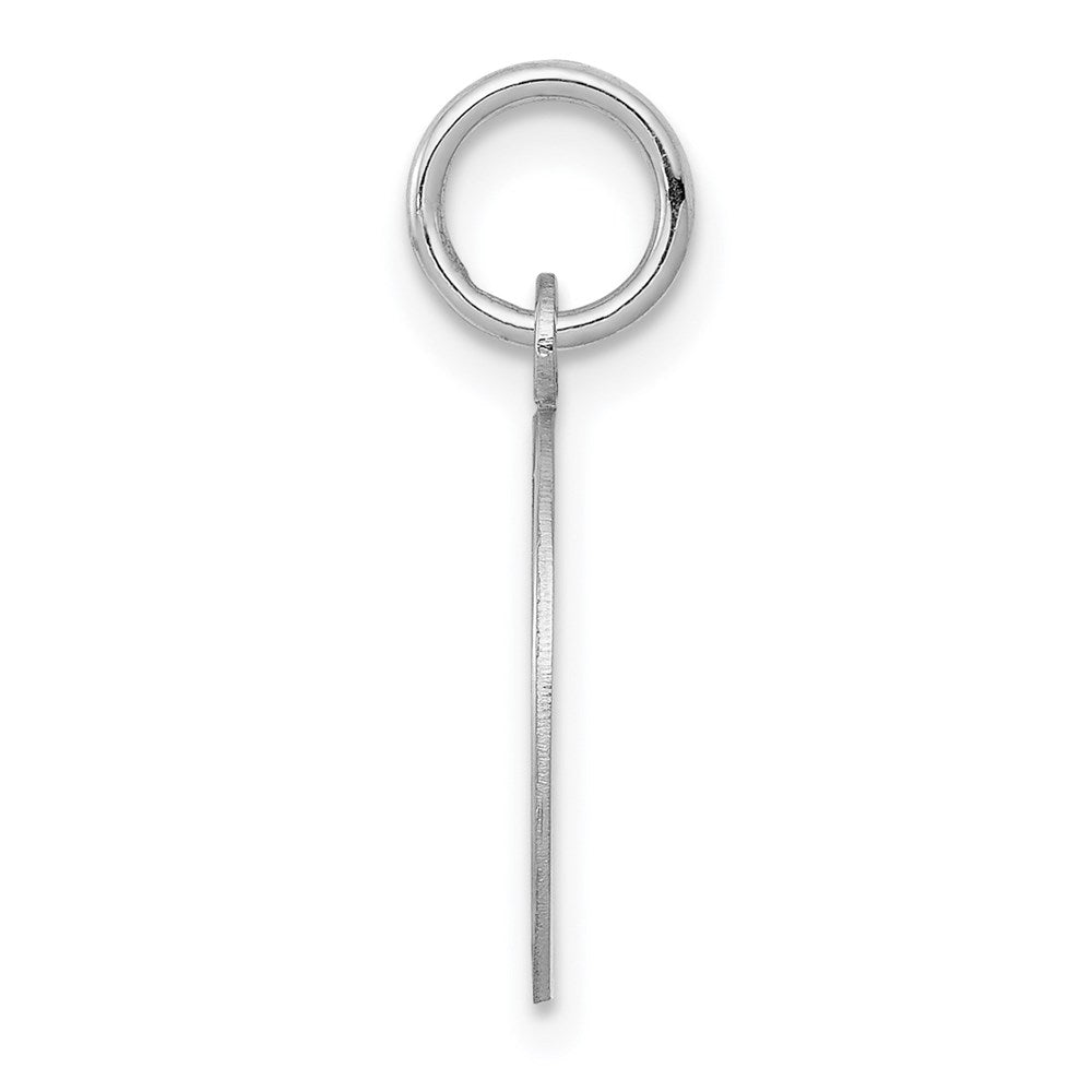 14k White Gold Plain .018 Gauge Round Engravable Disc Charm