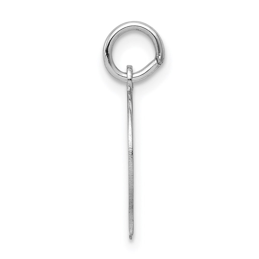 14k White Plain Small.027 Depth Facing Left Engravable Boy Charm
