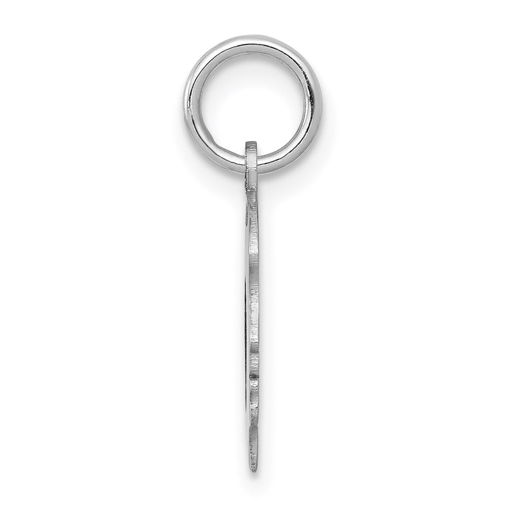 14k White Plain Small.009 Depth Facing Left Engravable Girl Charm
