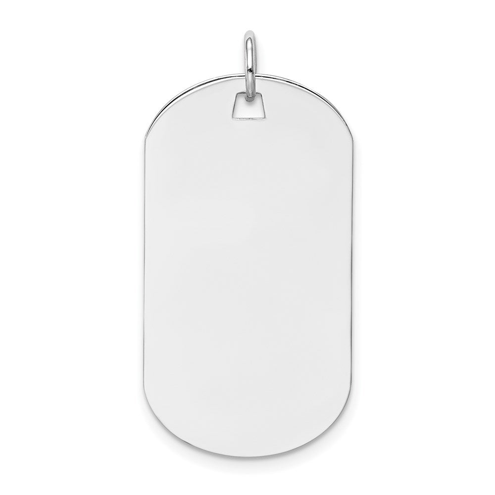 14k White Gold Plain .027 Gauge Engraveable Dog Tag Disc Charm