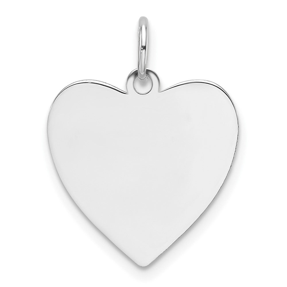 14k White Gold Plain .027 Gauge Engravable Heart Charm