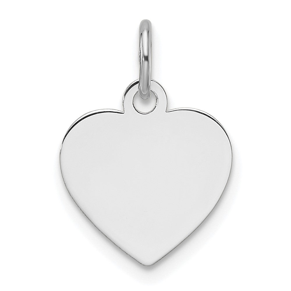14k White Gold Plain .027 Gauge Engravable Heart Charm
