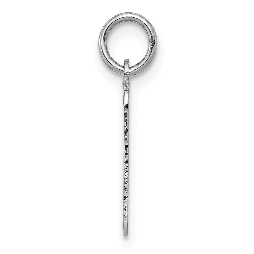14k White Gold Plain .009 Gauge Rectangular Engravable Charm