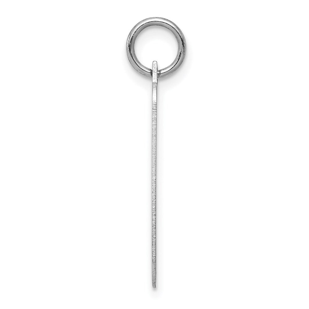 14k White Gold Plain .011 Gauge Rectangular Engravable Charm