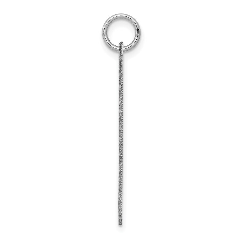 14k White Gold Plain .013 Gauge Rectangular Engravable Charm