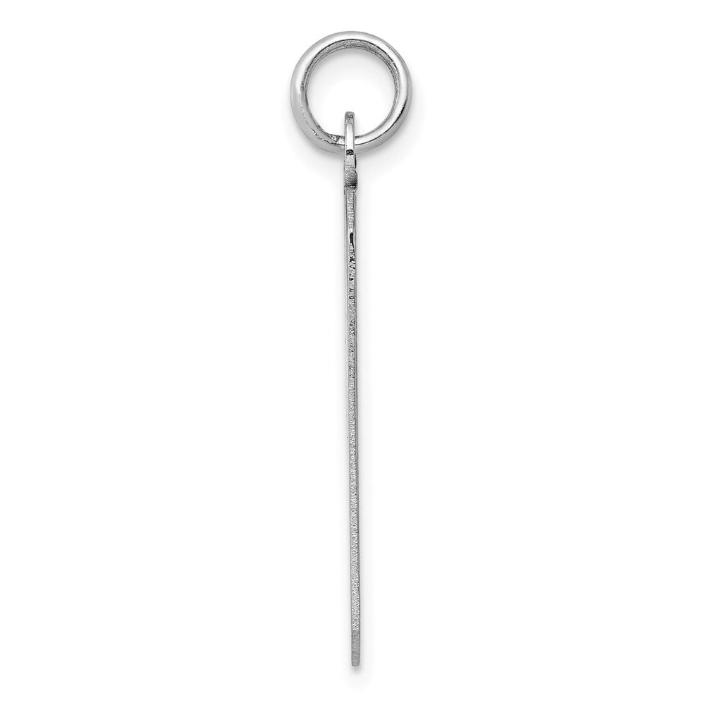 14k White Gold Plain .013 Gauge Rectangular Engravable Charm