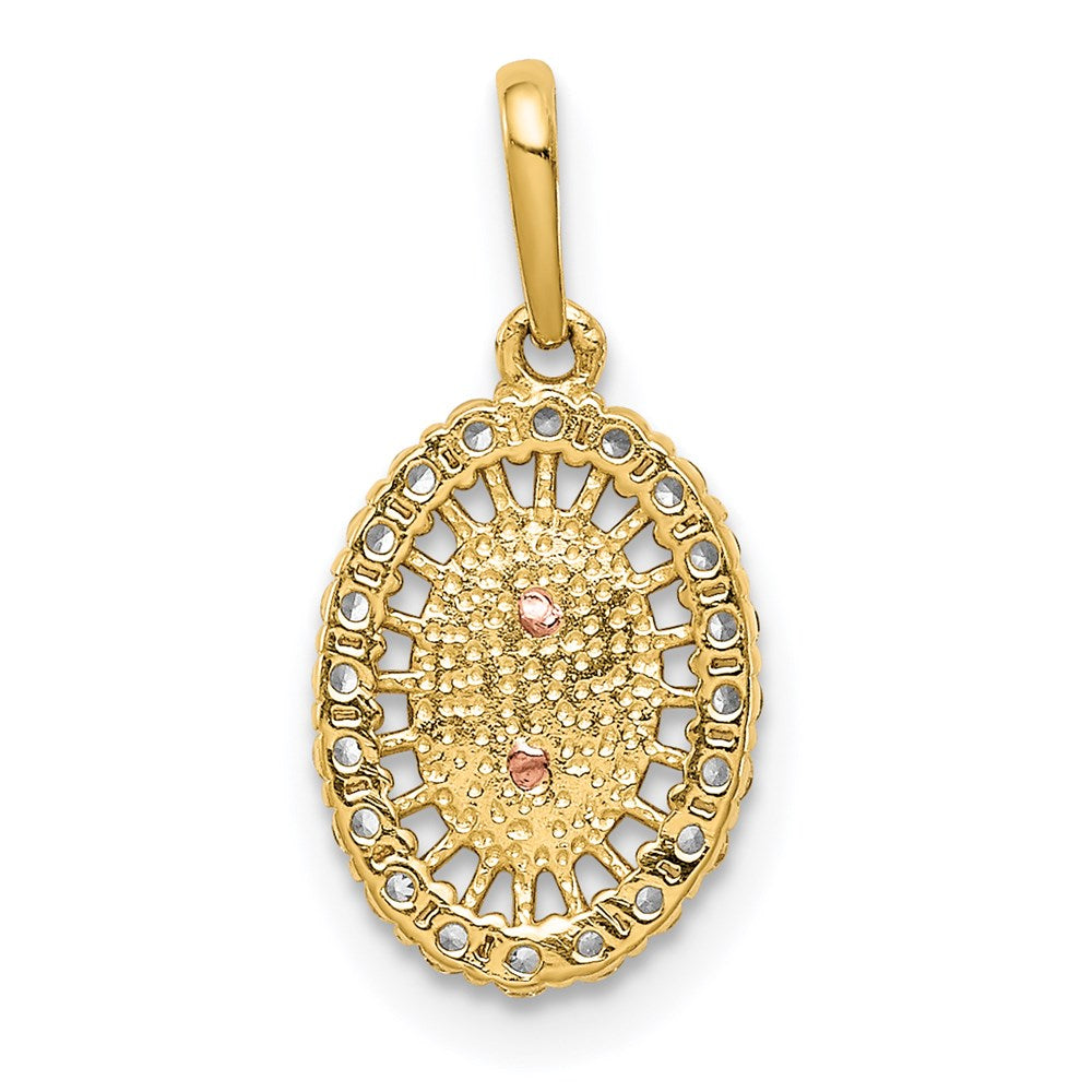 14K Two-tone Our of Guadalupe CZ Pendant