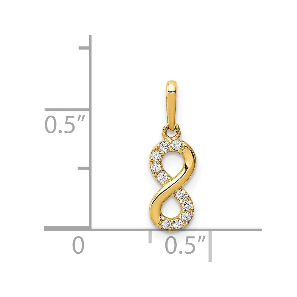 14K CZ Infinity Symbol Pendant