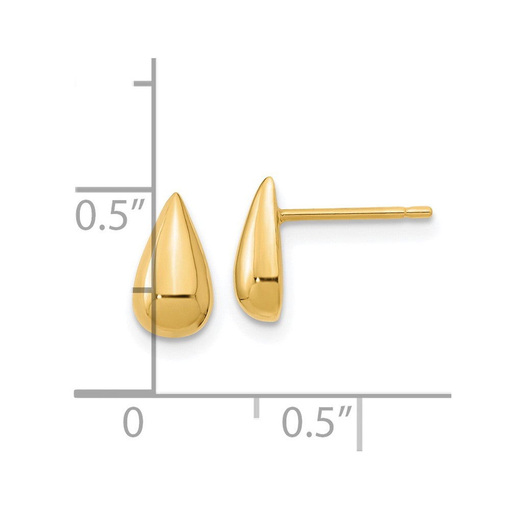 14K Polished Teardrop Post Earrings